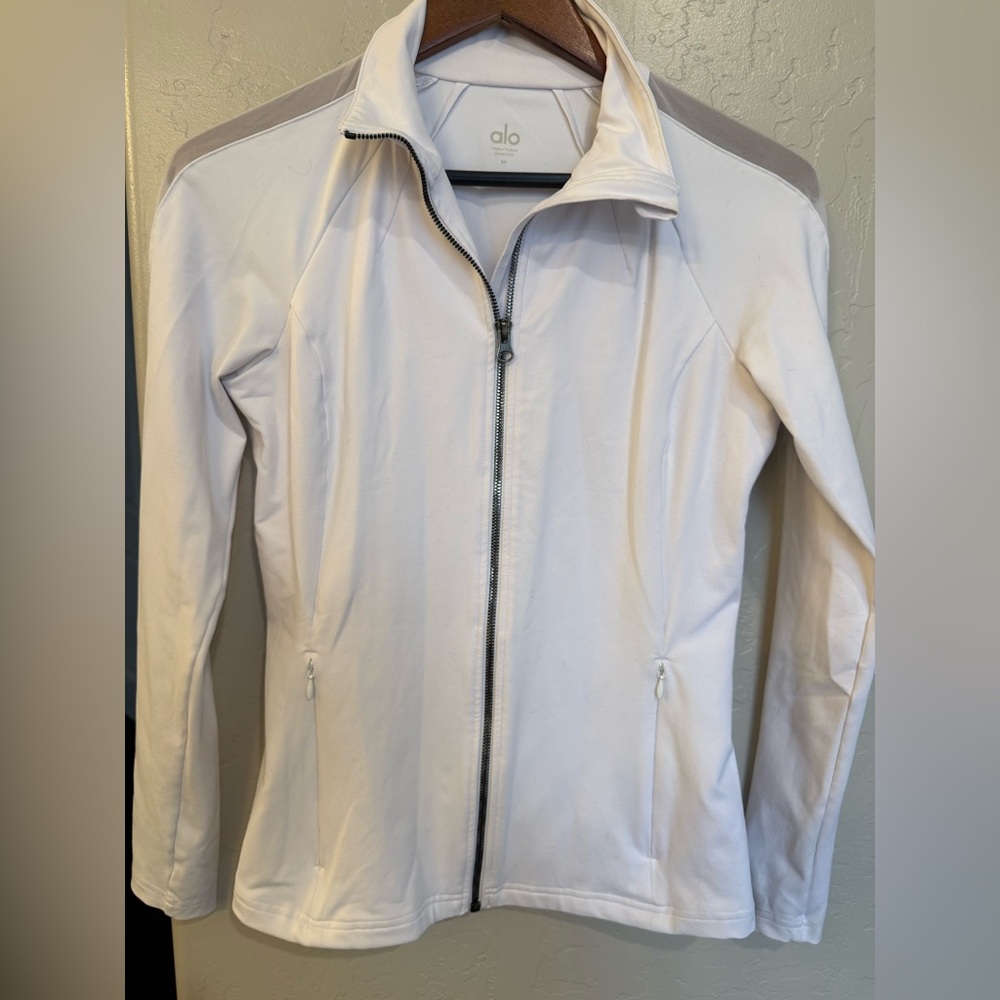 ALO Yoga Snow White and Gray Winter Jacket